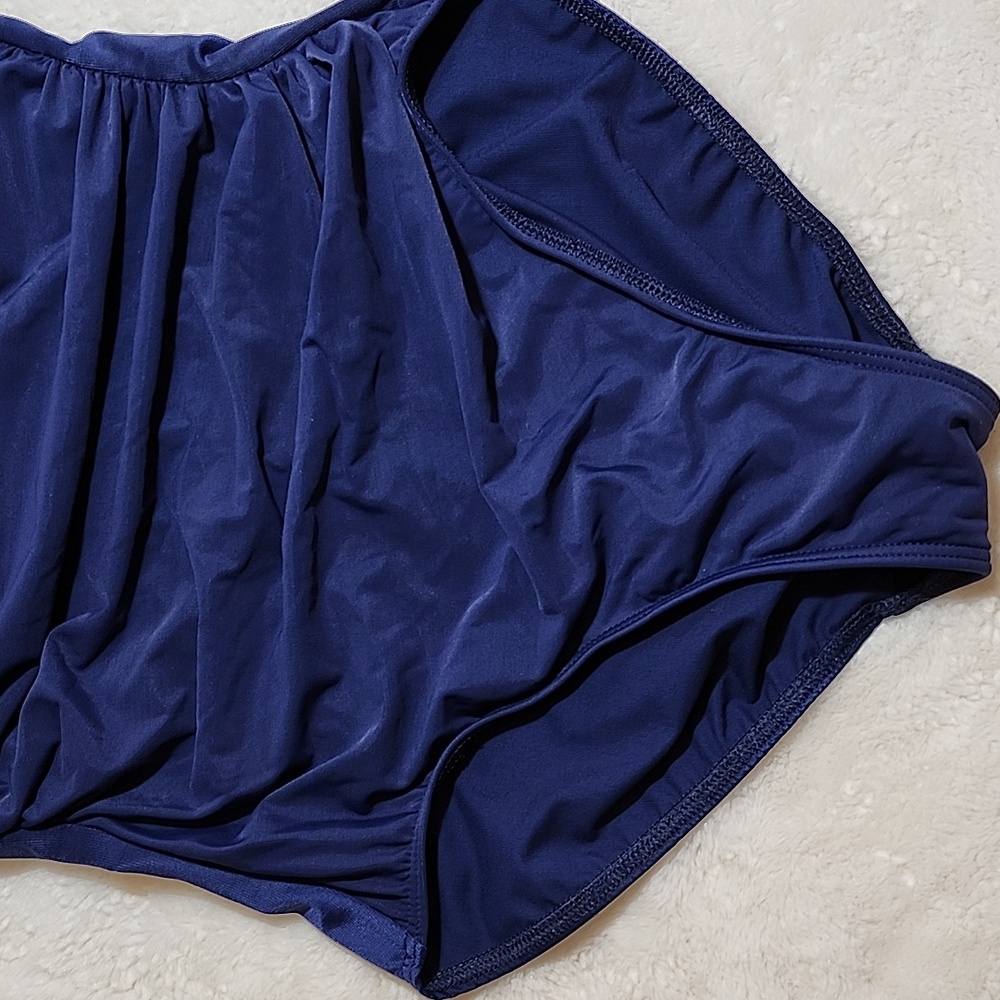 Miraclesuit CoastalSanibel OnePiece Swimsuit Sz 14DBlue Ruched Faux Wrap Slimmin - Picture 10 of 16